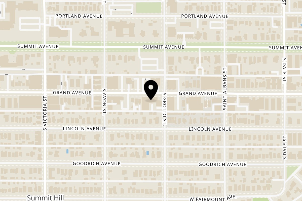 Map showing the location of Grand Ole Creamery Saint Paul on 750 Grand Avenue in St Paul